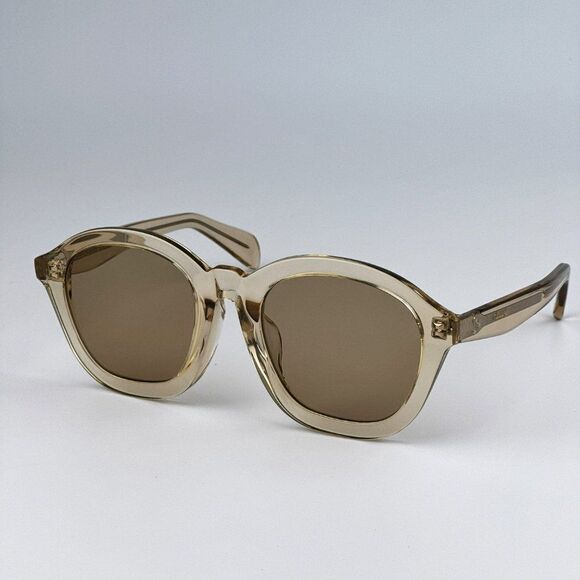 NEW Celine CL40017F 57E Transparent Peach Brown Round Women Sunglasses CL 40017F - Picture 8 of 13